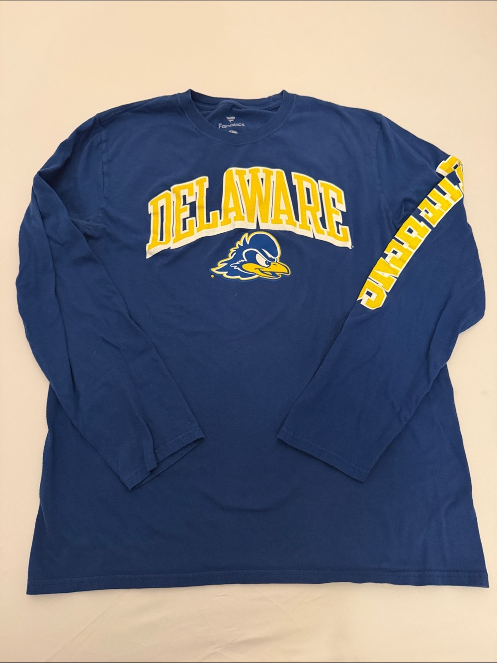 Fanatics University of Delaware Blue Hens blue yellow long sleeve t-shirt L